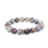 12mm Flower Amethyst Bracelet + Brass