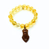One-of-a-Kind Citrine Crystal Bracelet | Buddha Amulet