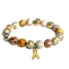 Crazy Lace Agate Bracelet | Yellow Awareness Ribbon