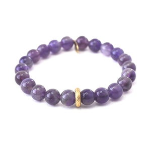 royal amethyst bracelet with gold ring 