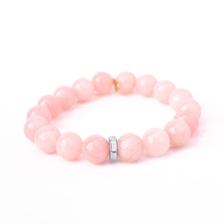 Rose Quartz Bracelet | Silver Hex Nut