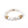 Moonstone Crystal Bracelet | White with Gold Rings