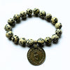 One-of-a-Kind Jasper Crystal Bracelet | Dalmatian with a Foreign Coin