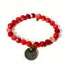 "1992" Foreign Coin + Red Fire Agate Bracelet | One-of-a-Kind