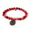 "1992" Foreign Coin + Red Fire Agate Bracelet | One-of-a-Kind