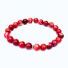 Agate Crystal Bracelet | Red Fire + Silver Ring