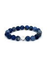 Matte Sodalite Bracelet + Hematite Cross