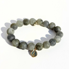 Labradorite Bracelet + Gold Peace Charm