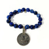 Lapis Lazuli Bracelet + 1979 Vintage Foreign Coin | One-of-a-Kind