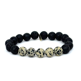 Dalmatian Jasper and Lava Bracelet
