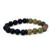 Unakite and Lava Bracelet