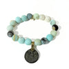 Matte Amazonite Bracelet + Vintage Foreign Coin | One-of-a-Kind