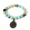 Matte Amazonite Bracelet + Vintage Foreign Coin | One-of-a-Kind