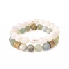 Aquamarine Crystal Bracelet + Moonstone Crystal Bracelet with a Pearl Duo