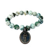 Moss Agate Crystal Bracelet | One-of-a-Kind with a Buddha Amulet