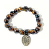 Mystic Tiger Eye + Christian Medallion | One-of-a-Kind