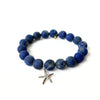 Lapis Lazuli Bracelet with a Sterling Silver Starfish | One-of-a-Kind