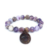 Flower Amethyst Bracelet + Thai Amulet with Buddha | One-of-a-Kind