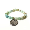 Aquamarine Bracelet with a Vintage Foreign Coin | One-of-a-Kind