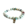 Mystic Amazonite Bracelet with a Sterling Silver Peace Charm | One-of-a-Kind