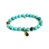 Turquoise Bracelet with a Tiger Eye Charm | One-of-a-Kind