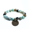 Amazonite Bracelet with a Vintage Foreign Coin | One-of-a-Kind