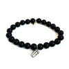 Matte Onyx Bracelet with a Sterling Silver Coffee Cup | One-of-a-Kind