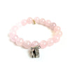 Rose Quartz Bracelet with a Sterling Silver Shopping Cart Charm | One-of-a-Kind