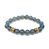 Denim Aura Quartz Bracelet + Gold Rings
