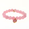 Rose Quartz Bracelet | Pink Druzy Heart Charm
