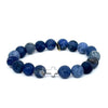 Matte Sodalite Bracelet + Hematite Cross