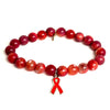 Fire Red Agate Bracelet | Red Awareness Ribbon