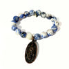 Denim Sodalite Bracelet + Thai Amulet with a Buddha | One-of-a-Kind