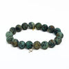 African Turquoise Bracelet | Silver Cross Charm