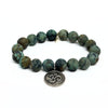 African Turquoise Bracelet | Silver Om Charm
