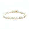 Matte White Turquoise Bracelet + Hematite Cross