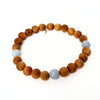 Sky Blue Aquamarine + Sandalwood Bracelet