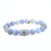 Allergy Relief Blue Lace Agate Bracelet with a CZ Gold Ring