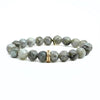 Gray Labradorite Bracelet with a Gold CZ Ring