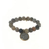 Dragon Vein Agate Bracelet + Gold Wrapped Silver Coin