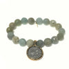 Aquamarine Bracelet + Gold and Silver Coin