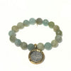 Aquamarine Bracelet + Gold and Silver Coin