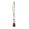 Botswana Agate Rosary Necklace + Brass Amulet