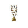 Layered Botswana Agate Rosary Necklace + Golden Brass Amulet