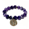 12mm Amethyst Bracelet + Pius XII Pontifex Maximus Coin | One-of-a-Kind