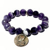 12mm Amethyst Bracelet + Pius XII Pontifex Maximus Coin | One-of-a-Kind