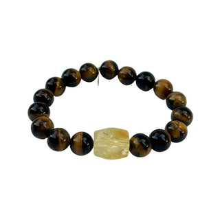Protection + Prosperity | Tiger Eye Bracelet | Citrine Center Stone