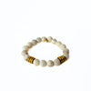 Matte White Agate + Brass Rings | Inflammation + Stress Relief