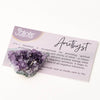Amethyst Crystal Cluster with info card 