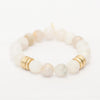 Moonstone Crystal Bracelet | Cream + Gold Rings